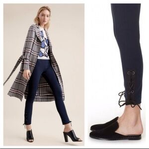 Rag & bone Simone mid rise ankle lace up pants navy blue black trim 2 24” inseam